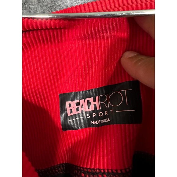 Beach Riot Sport Legging Women Extra Small Ribbed Red Black Striped Activewear - Picture 3 of 8